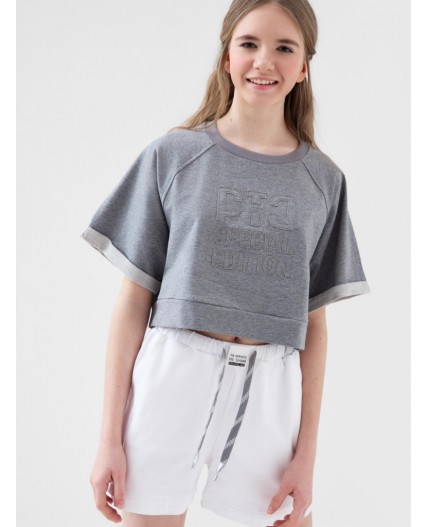 Джемпер трикотажный для девочек (футболка) grey