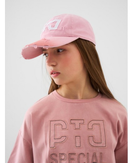 Кепка текстильная для девочек pale pink