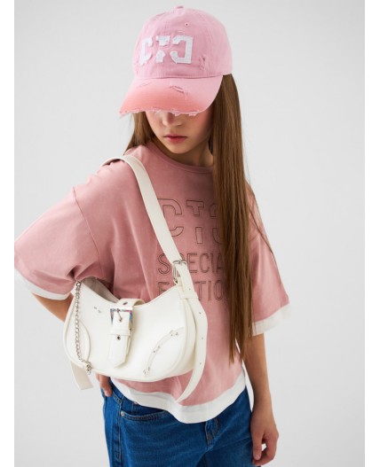 Кепка текстильная для девочек pale pink