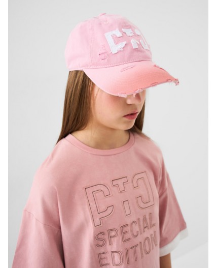 Кепка текстильная для девочек pale pink