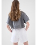 Шорты трикотажные для девочек, 2 шт в комплекте white, grey