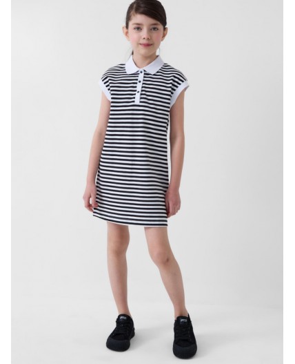 Платье трикотажное для девочек white, dark grеy