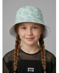 Панама текстильная для девочек white, light green