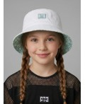 Панама текстильная для девочек white, light green