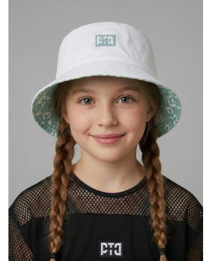 Панама текстильная для девочек white, light green