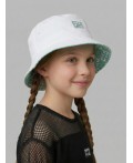 Панама текстильная для девочек white, light green