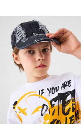 Кепка текстильная джинсовая для мальчиков black