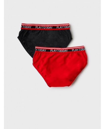Трусы трикотажные для мальчиков - брифы, 2 шт в комплекте red, black