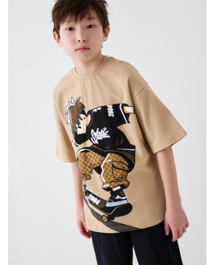 Пижама трикотажная для мальчиков beige, double black