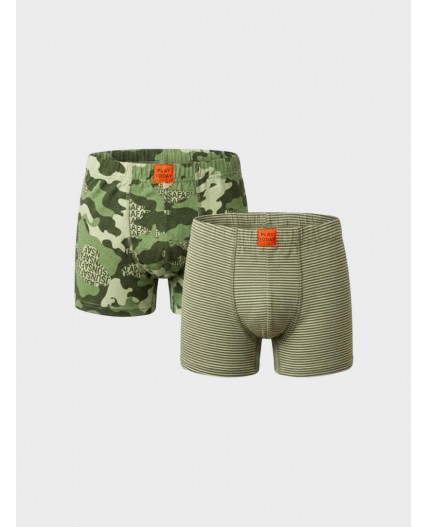Трусы трикотажные для мальчиков - боксеры, 2 шт в комплекте dark green, light green, green