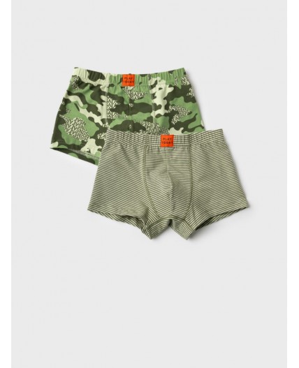Трусы трикотажные для мальчиков - боксеры, 2 шт в комплекте dark green, light green, green
