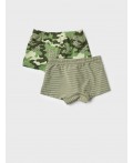 Трусы трикотажные для мальчиков - боксеры, 2 шт в комплекте dark green, light green, green