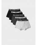 Трусы трикотажные для мальчиков - боксеры, 5 шт в комплекте double black, grey melange, black
