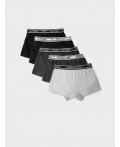 Трусы трикотажные для мальчиков - боксеры, 5 шт в комплекте double black, grey melange, black
