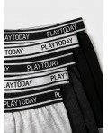 Трусы трикотажные для мальчиков - боксеры, 5 шт в комплекте double black, grey melange, black