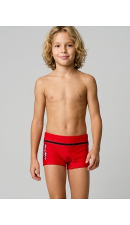 Плавки-шорты трикотажные для мальчиков, короткие black, red
