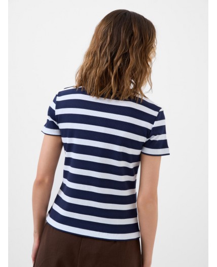 Блузка трикотажная для женщин (футболка) white, dark blue