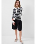 Джемпер трикотажный с воротником поло для женщин white, dark blue