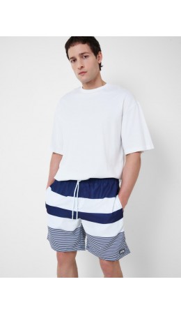 Шорты текстильные плавательные для мужчин, средней длины white, dark blue