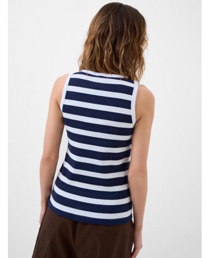 Майка трикотажная для женщин white, dark blue