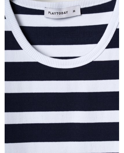 Майка трикотажная для женщин white, dark blue