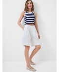 Топ трикотажный для женщин white, dark blue