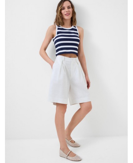 Топ трикотажный для женщин white, dark blue