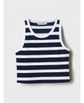 Топ трикотажный для женщин white, dark blue