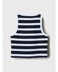 Топ трикотажный для женщин white, dark blue