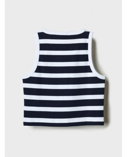 Топ трикотажный для женщин white, dark blue