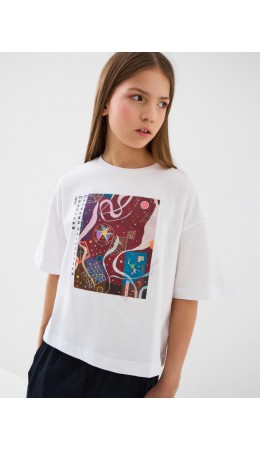 Джемпер трикотажный для девочек (футболка) white