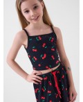 Комплект трикотажный для девочек: топ, шорты multicolor