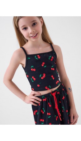 Комплект трикотажный для девочек: топ, шорты multicolor