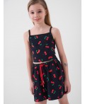 Комплект трикотажный для девочек: топ, шорты multicolor