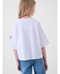 Фуфайка трикотажная для девочек (футболка) white