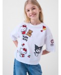 Фуфайка трикотажная для девочек (футболка) white