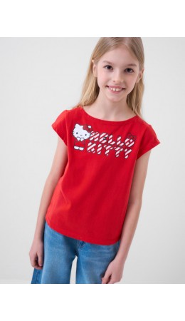 Фуфайка трикотажная для девочек (футболка) red