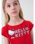 Фуфайка трикотажная для девочек (футболка) red