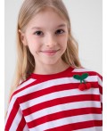 Джемпер трикотажный для девочек (футболка) white, red