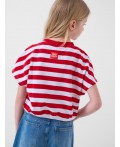 Джемпер трикотажный для девочек (футболка) white, red