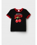 Фуфайка трикотажная для девочек (футболка) black