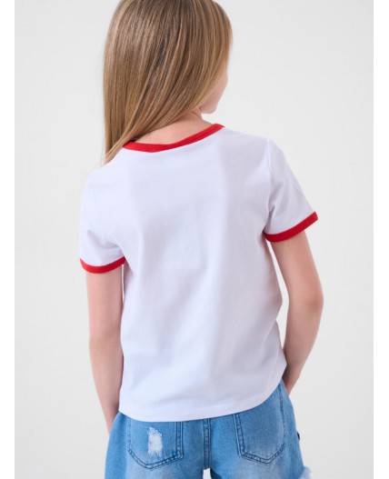 Фуфайка трикотажная для девочек (футболка) white