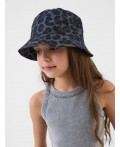Панама текстильная для девочек black, grey