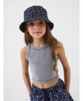 Панама текстильная для девочек black, grey