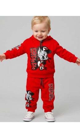 Комплект детский трикотажный для мальчиков: толстовка, брюки красный
