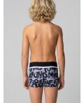 Плавки-шорты трикотажные для мальчиков, средней длины black, white, light grey