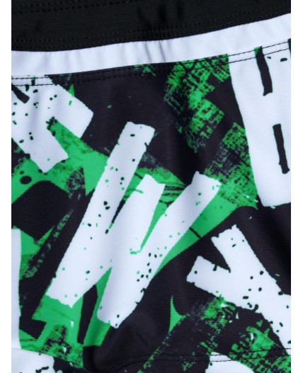Плавки-шорты трикотажные для мальчиков, средней длины black, white, green