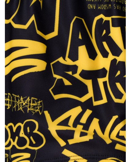 Плавки-шорты трикотажные для мальчиков, средней длины yellow, black