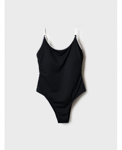 Купальник трикотажный для женщин milk, black