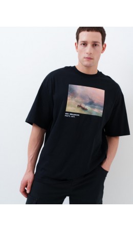 Фуфайка трикотажная для мужчин (футболка) black